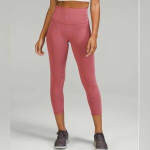 Lululemon Athletica Dusty Rose Wunder Train Leggings in Everluxe fabric, Size 10